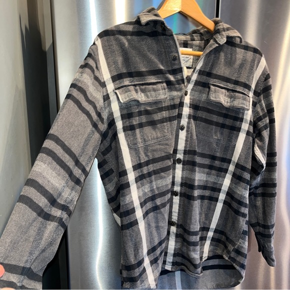 St Johns Bay BLACK GRAY work SHIRT “Classic Fit” heavy plaid FLANNEL Cotton LRG - Picture 7 of 16